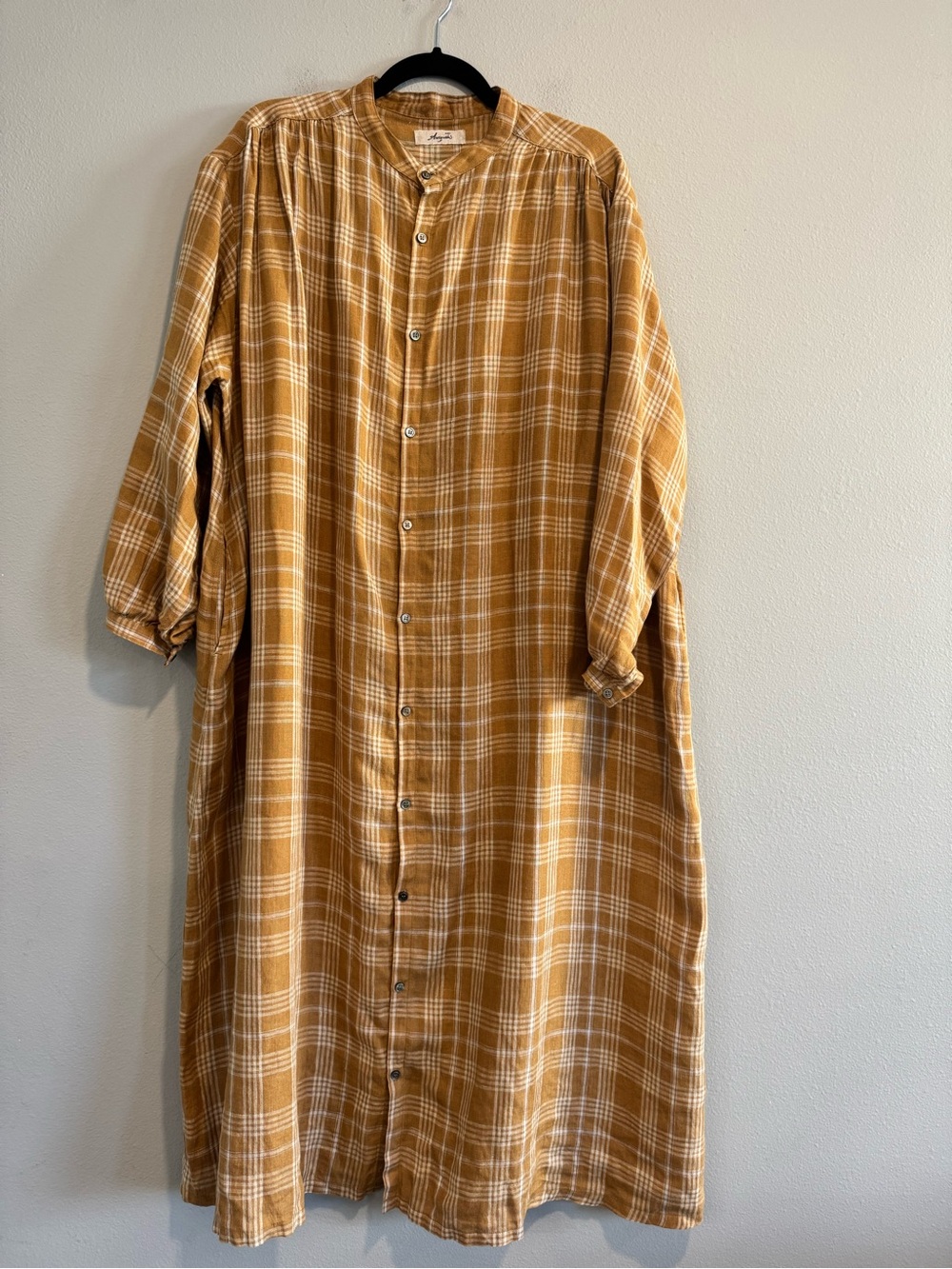 Ichi Antiquites Plaid Linen Dress Lagenlook One Size